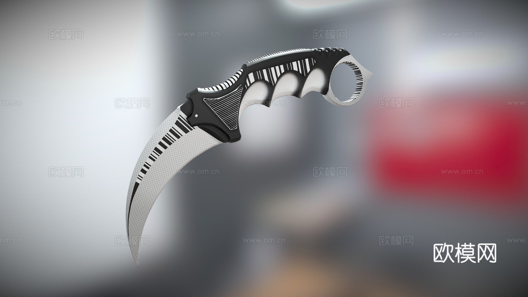 爪刀条形码3d模型下载（渲染图1）