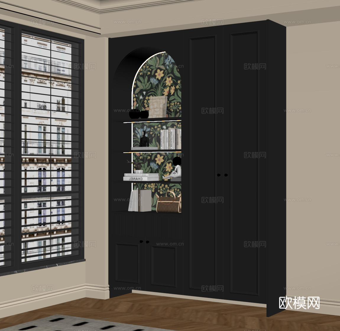 法式复古风鞋柜 入户鞋柜su模型