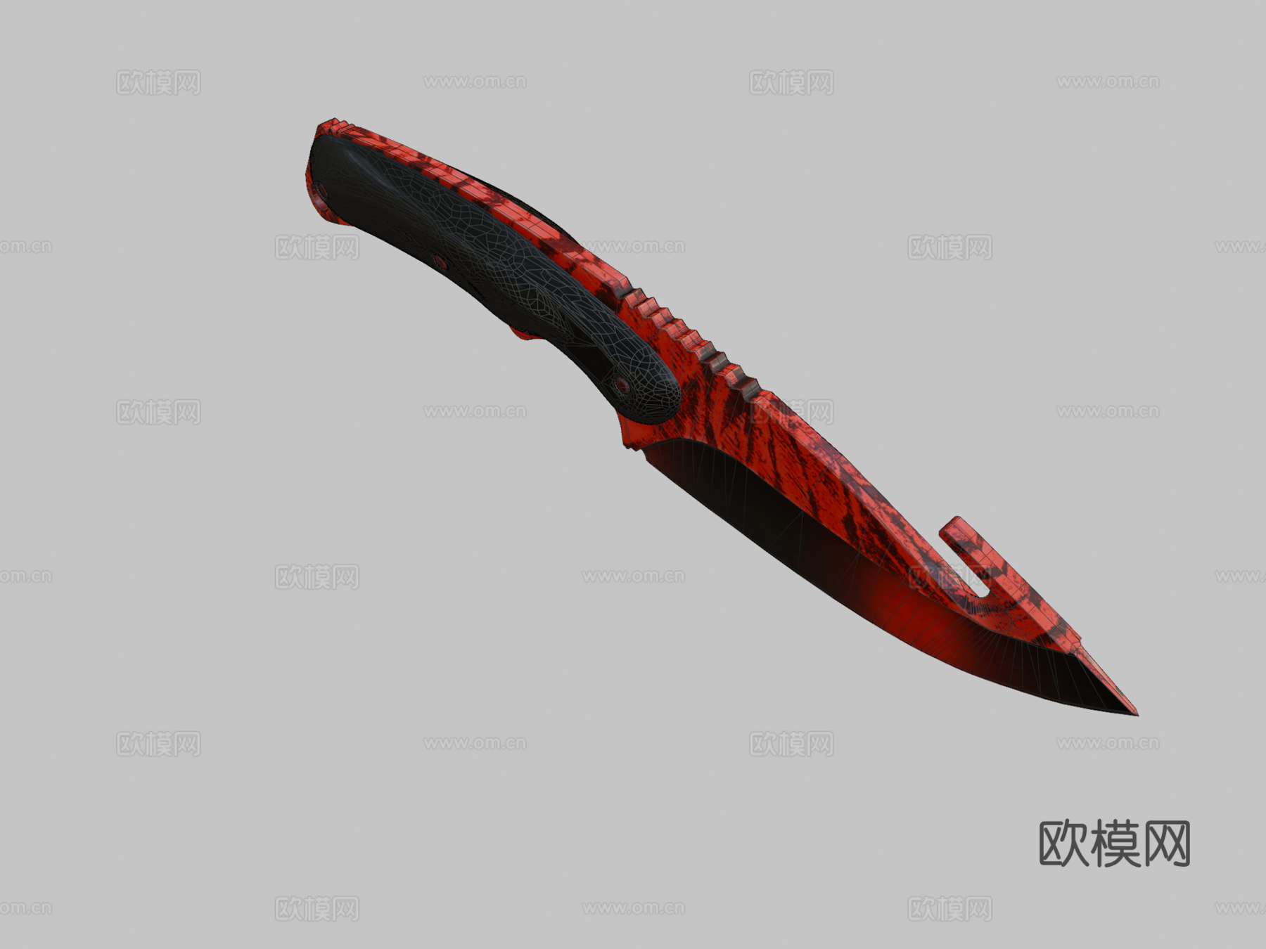 剑齿虎肠刀皮肤3d模型下载（渲染图2）