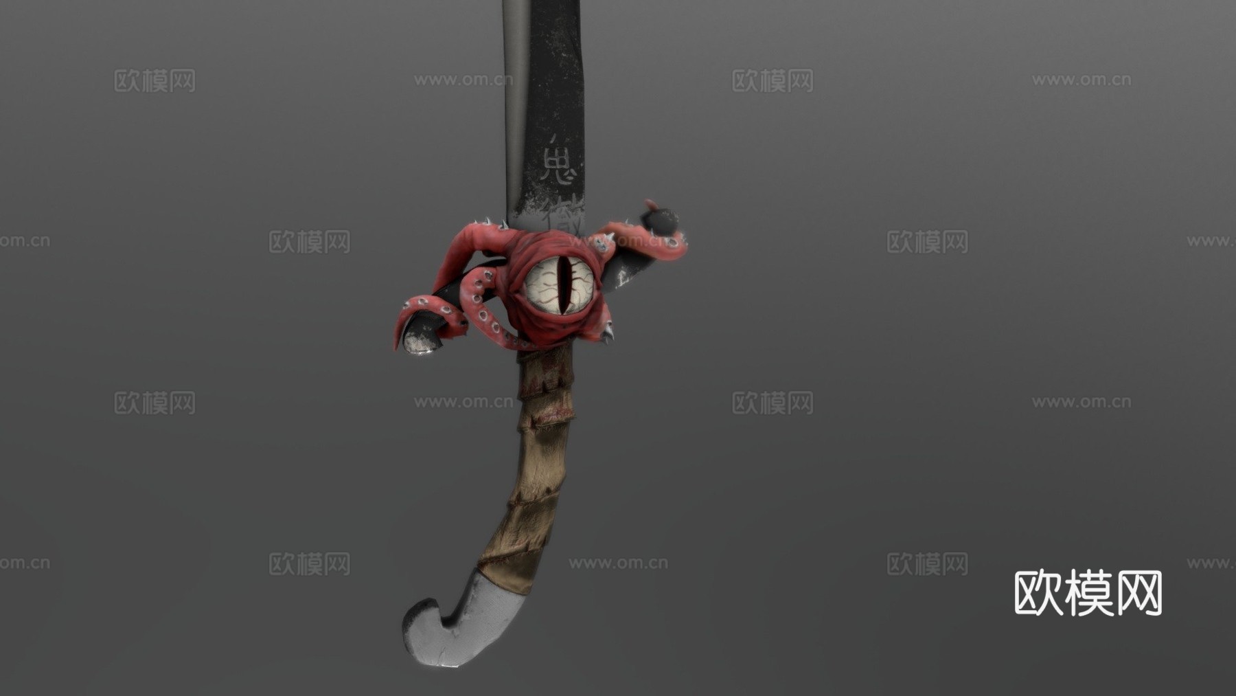 恶魔剑低多边形3d模型下载（渲染图1）