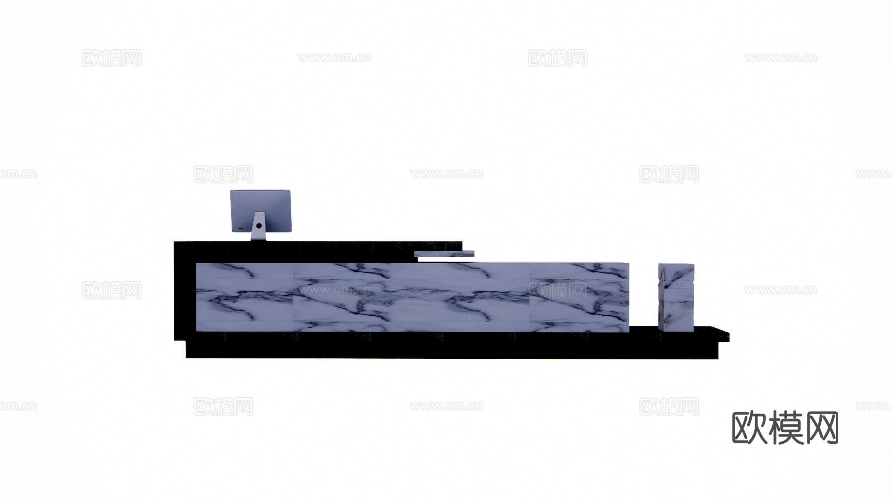 前台 酒店前台 工位su模型