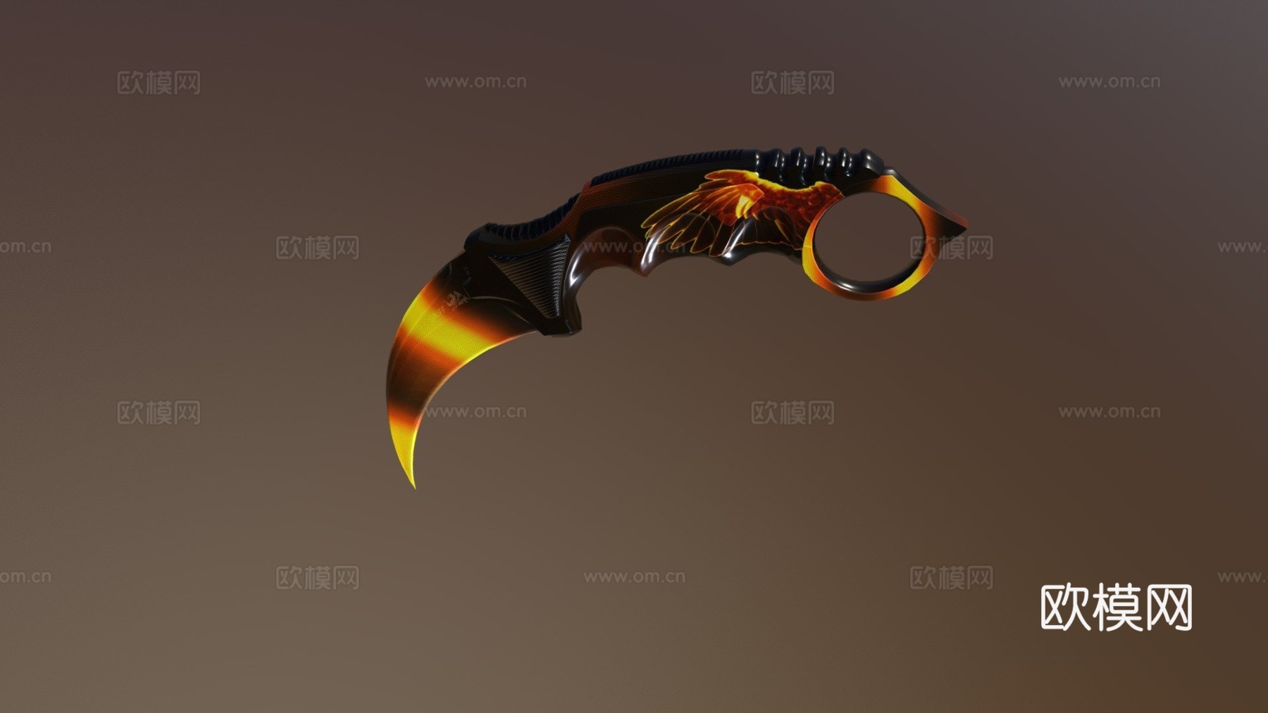火焰恐龙爪刀皮肤3d模型3d模型下载（渲染图1）