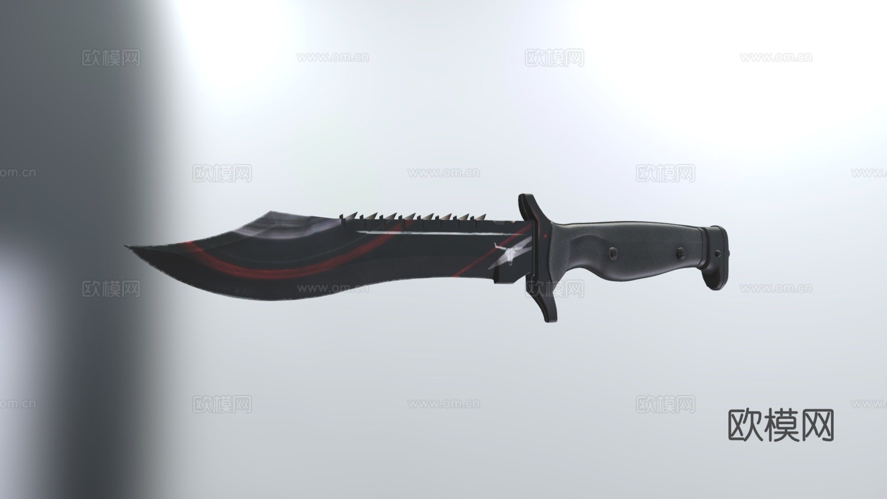 鲍伊猎刀苏格兰纹5号3d模型下载（渲染图1）