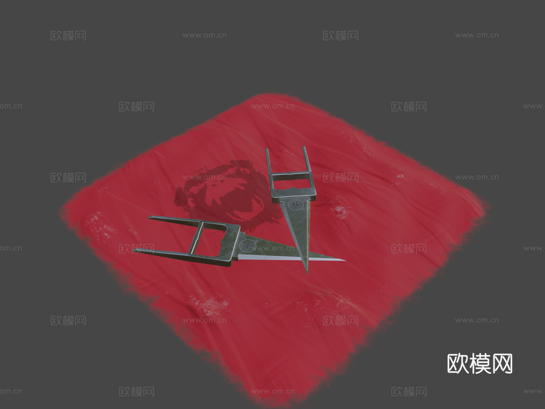 猴子泰坦卡塔尔匕首3d模型下载（渲染图1）