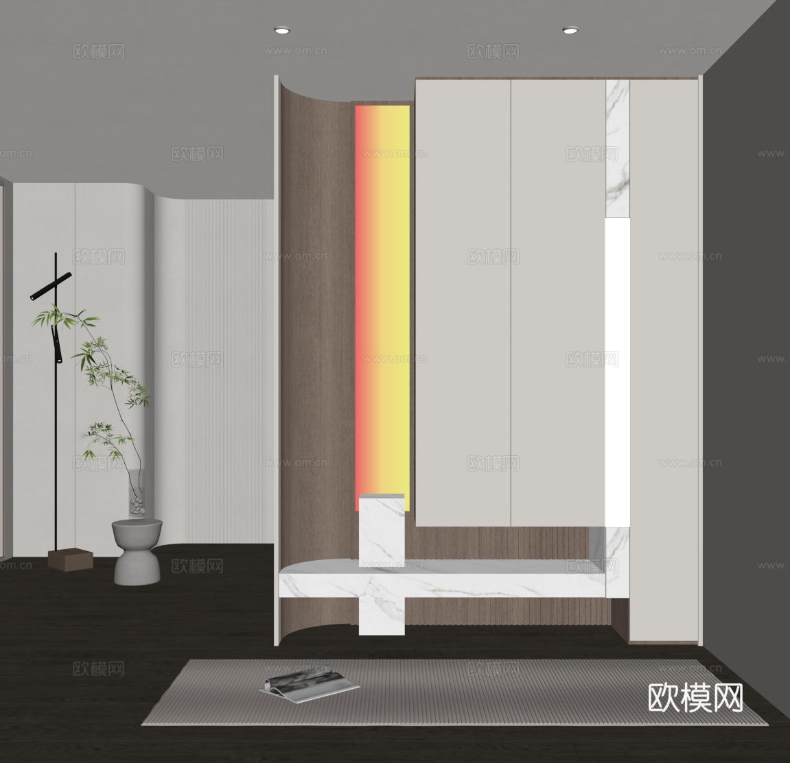 现代鞋柜 玄关鞋柜su模型