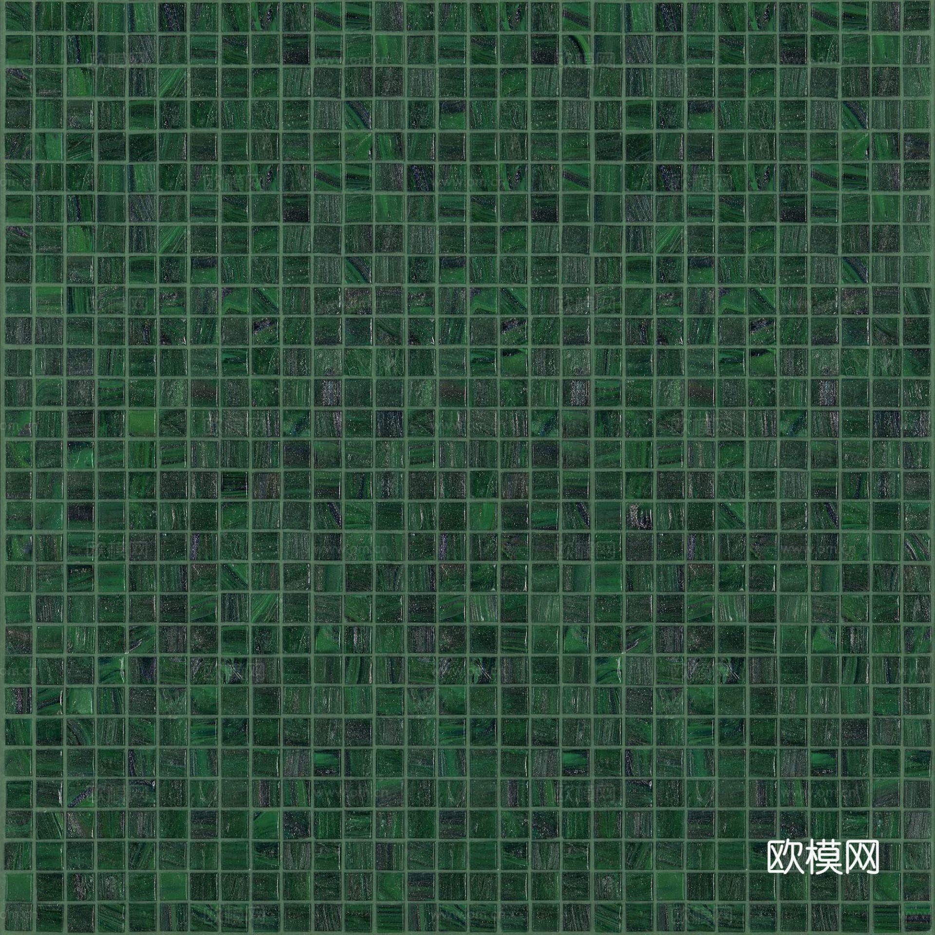 绿色方格瓷砖贝壳马赛克