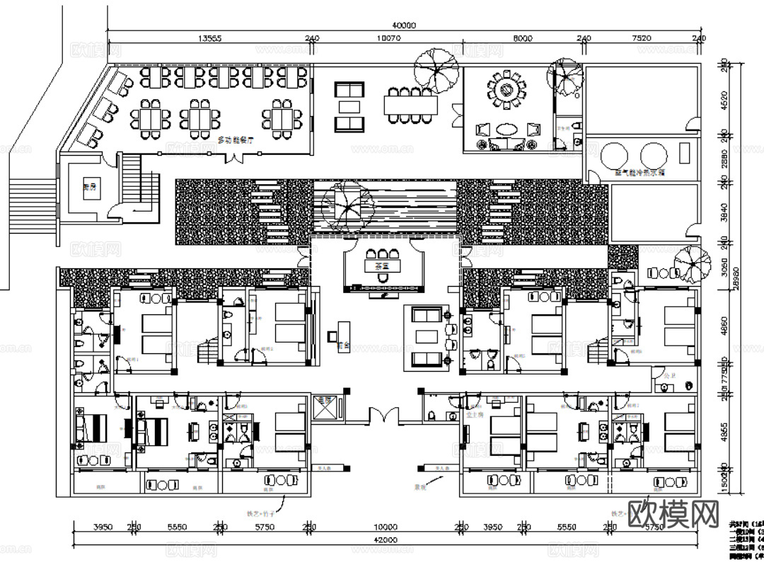 14套乡村民宿农家乐CAD平面设计方案最新整理合集cad施工图