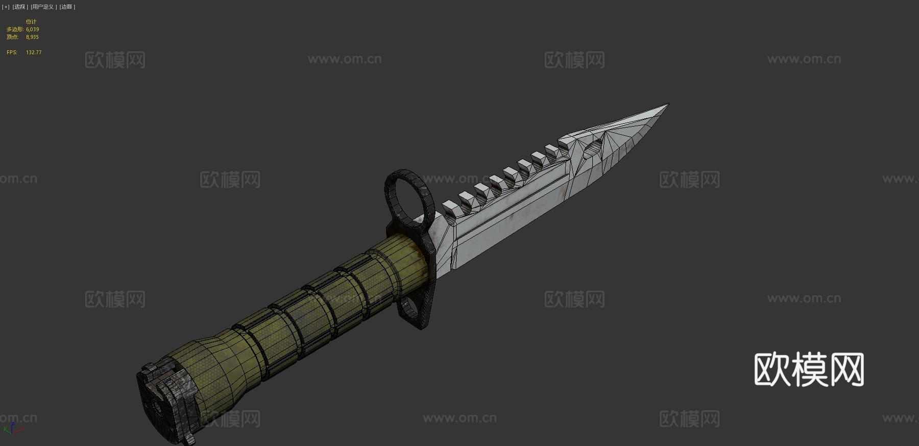 M9刺刀3d模型下载（渲染图4）