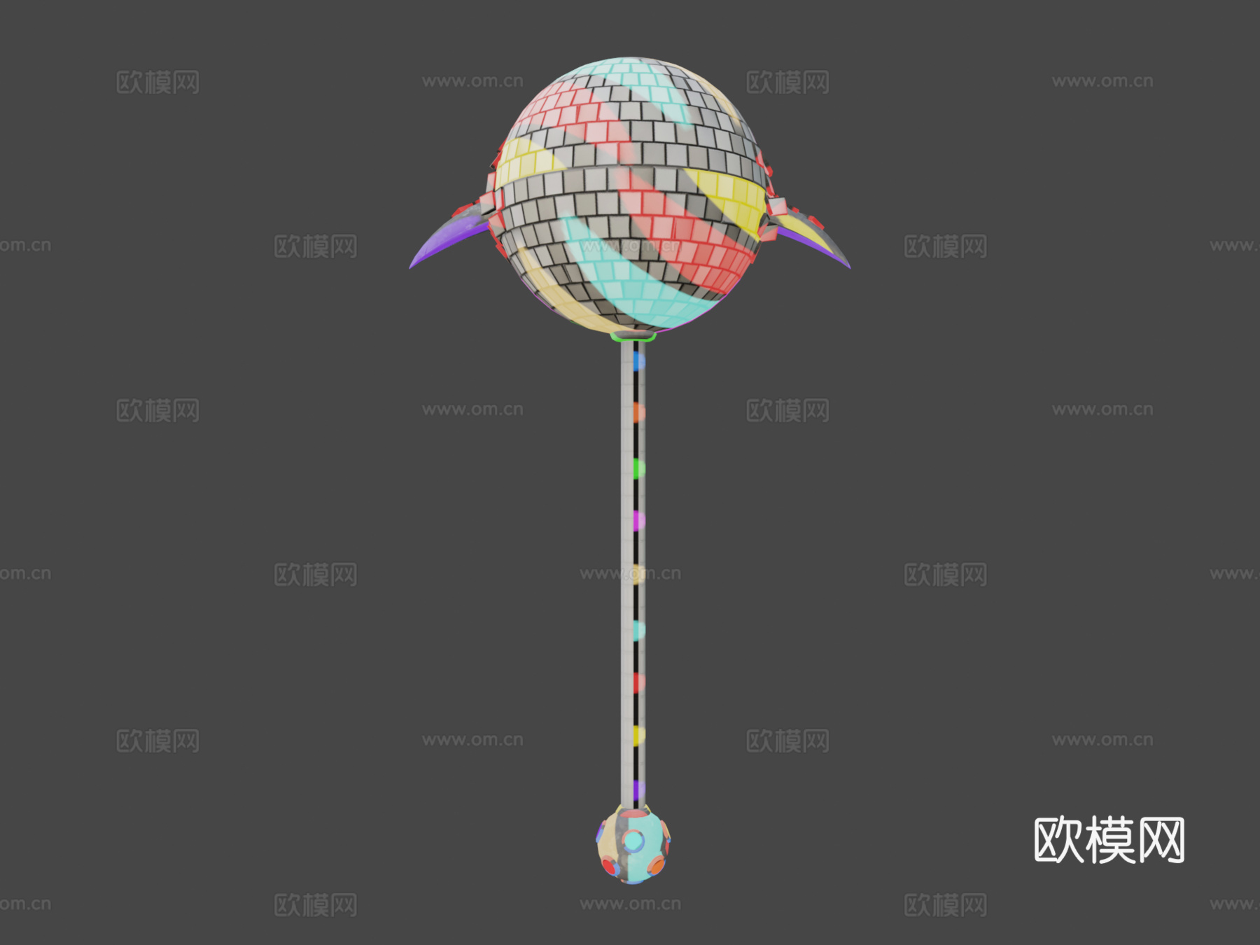 迪斯科斗殴收割工具3d模型下载（渲染图6）