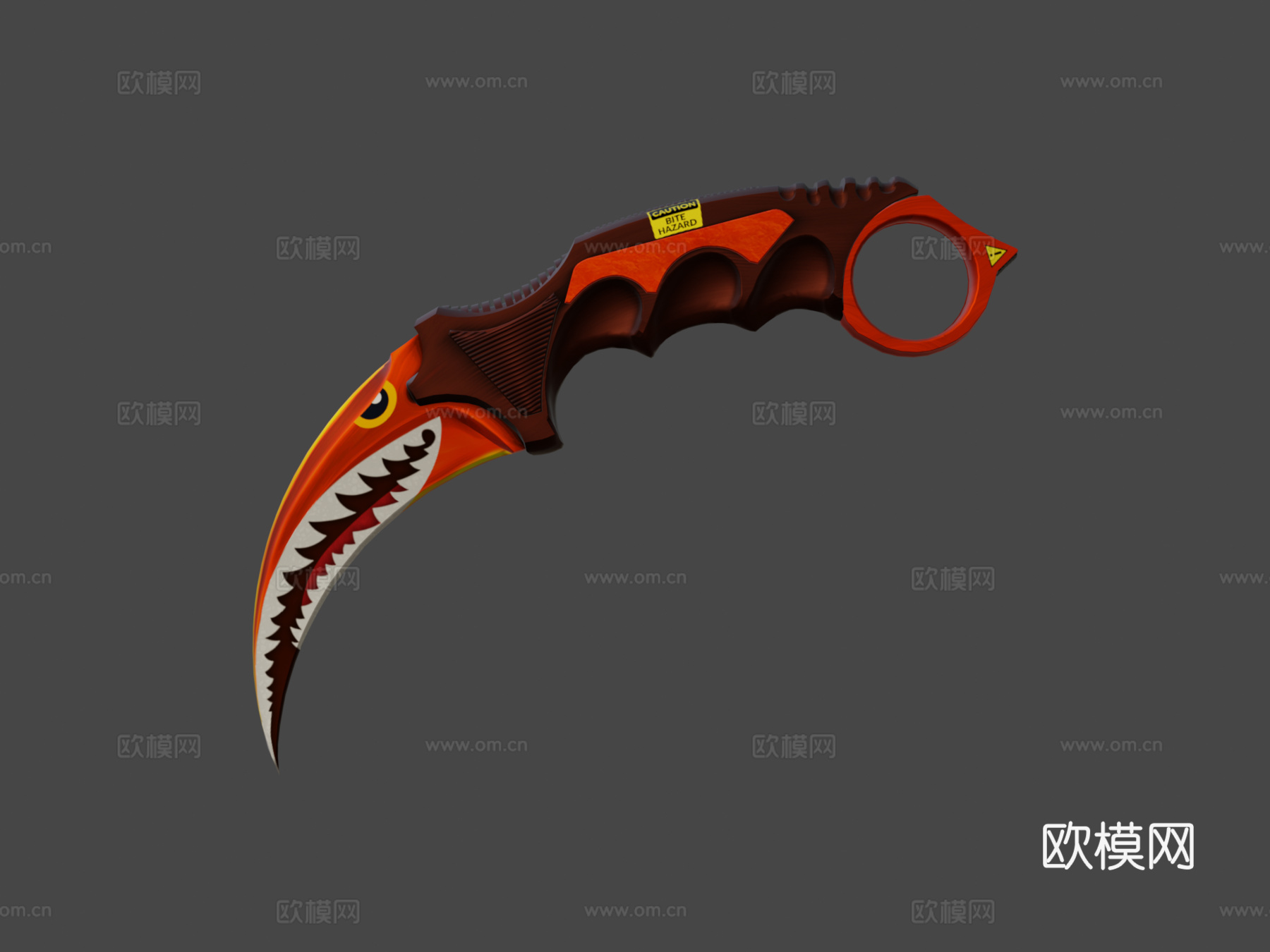爪刀琥珀鲨3d模型下载（渲染图5）