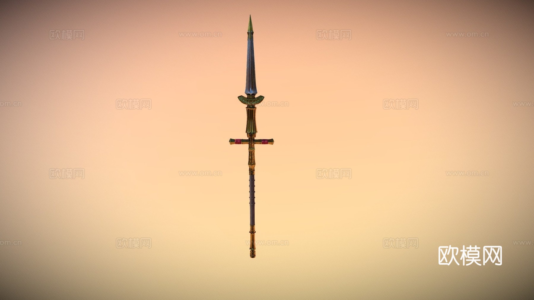 屠龙枪3d模型下载（渲染图1）