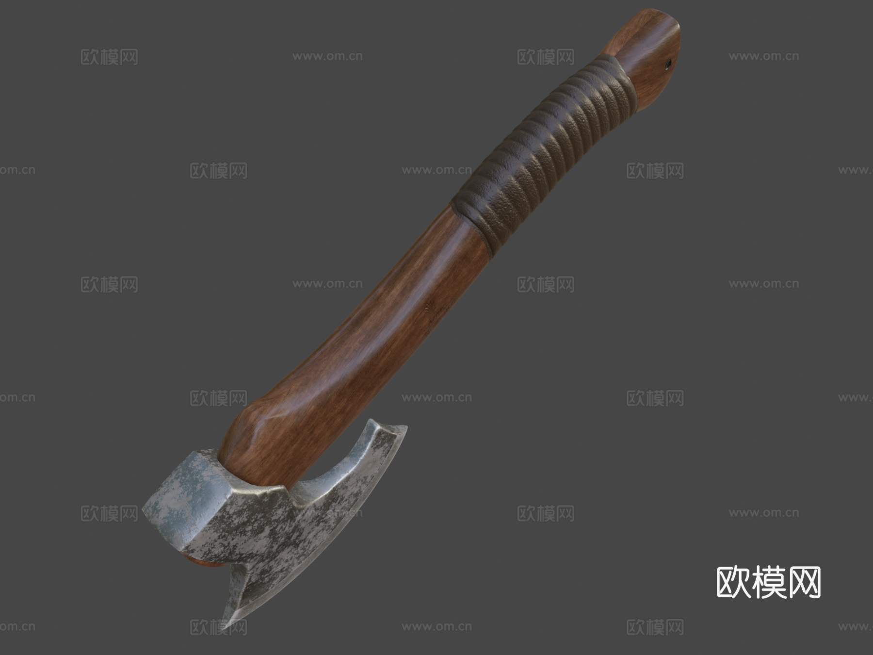 约翰尼曼手工狩猎斧游戏资产3d模型下载（渲染图6）