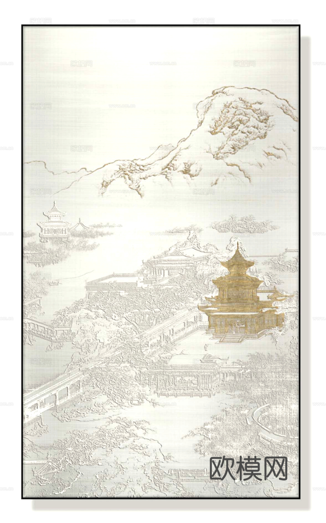 中式新中式挂画壁画字画山水花鸟背景墙壁纸装饰画抽象画油画