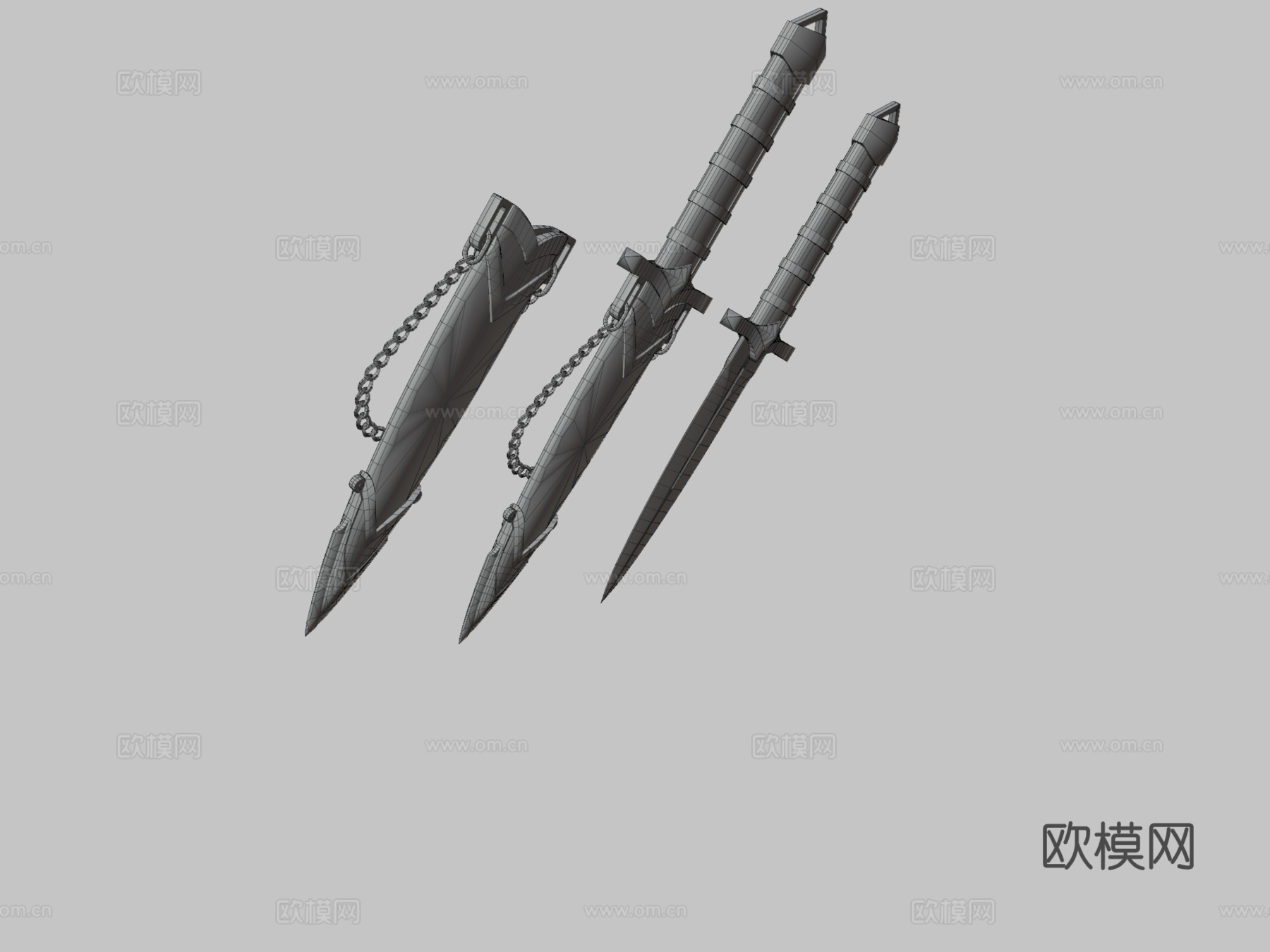 刺客匕首3d模型下载（渲染图3）