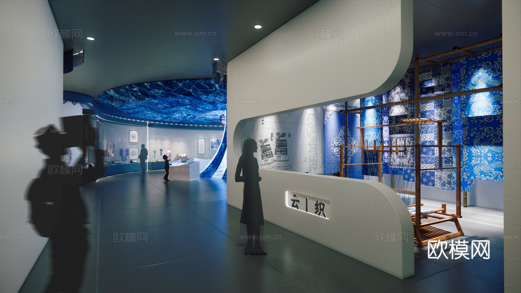 现代非遗文化扎染展厅su模型