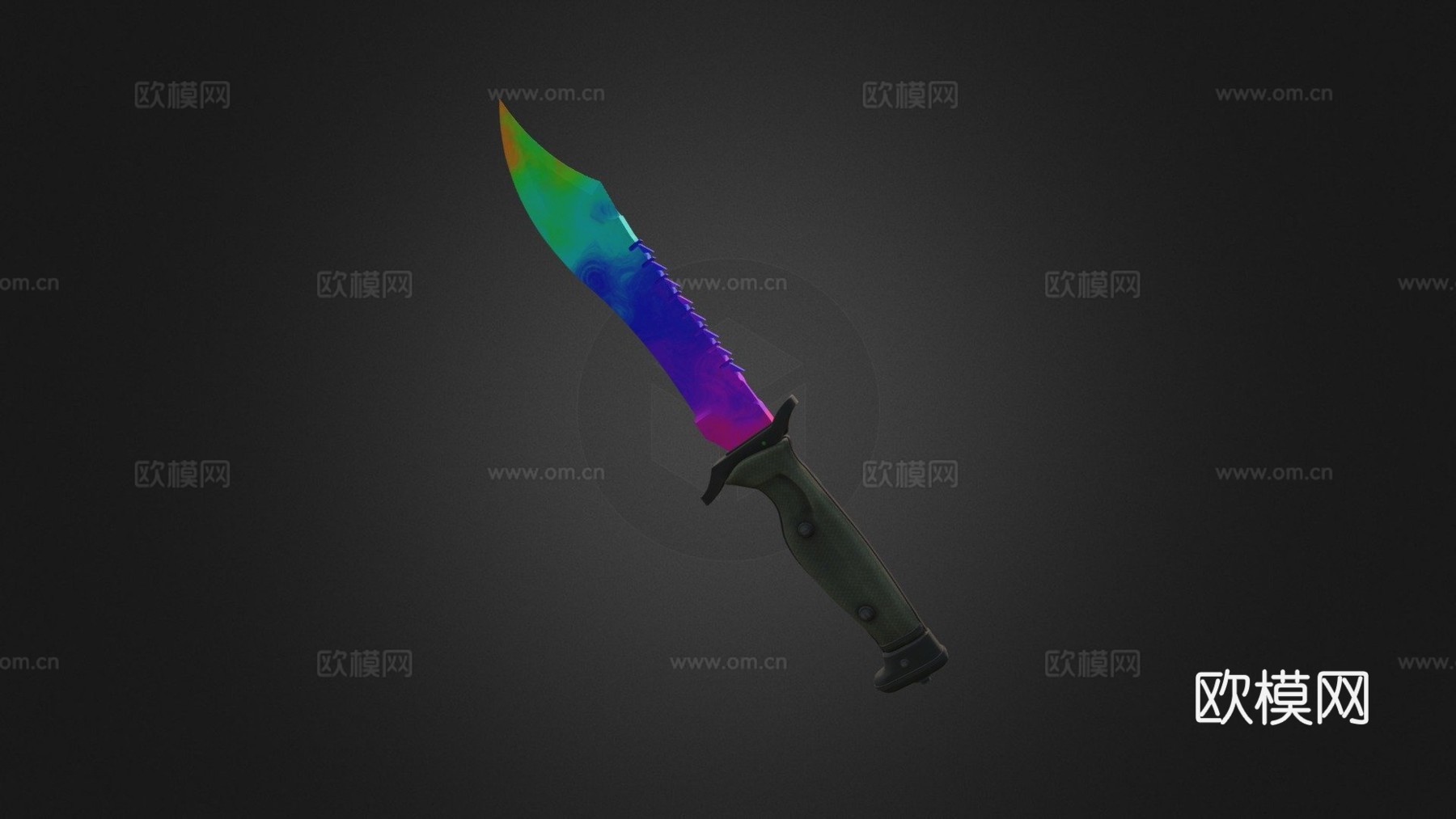 鲍伊刀彩色油墨3d模型下载（渲染图1）