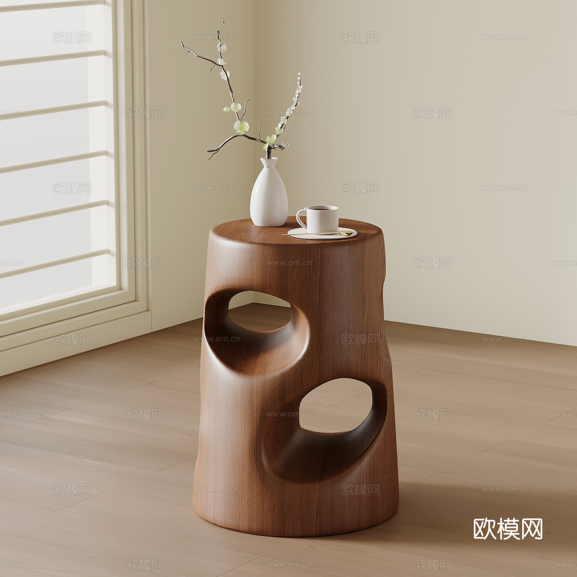 中古风边几 角几圆几su模型