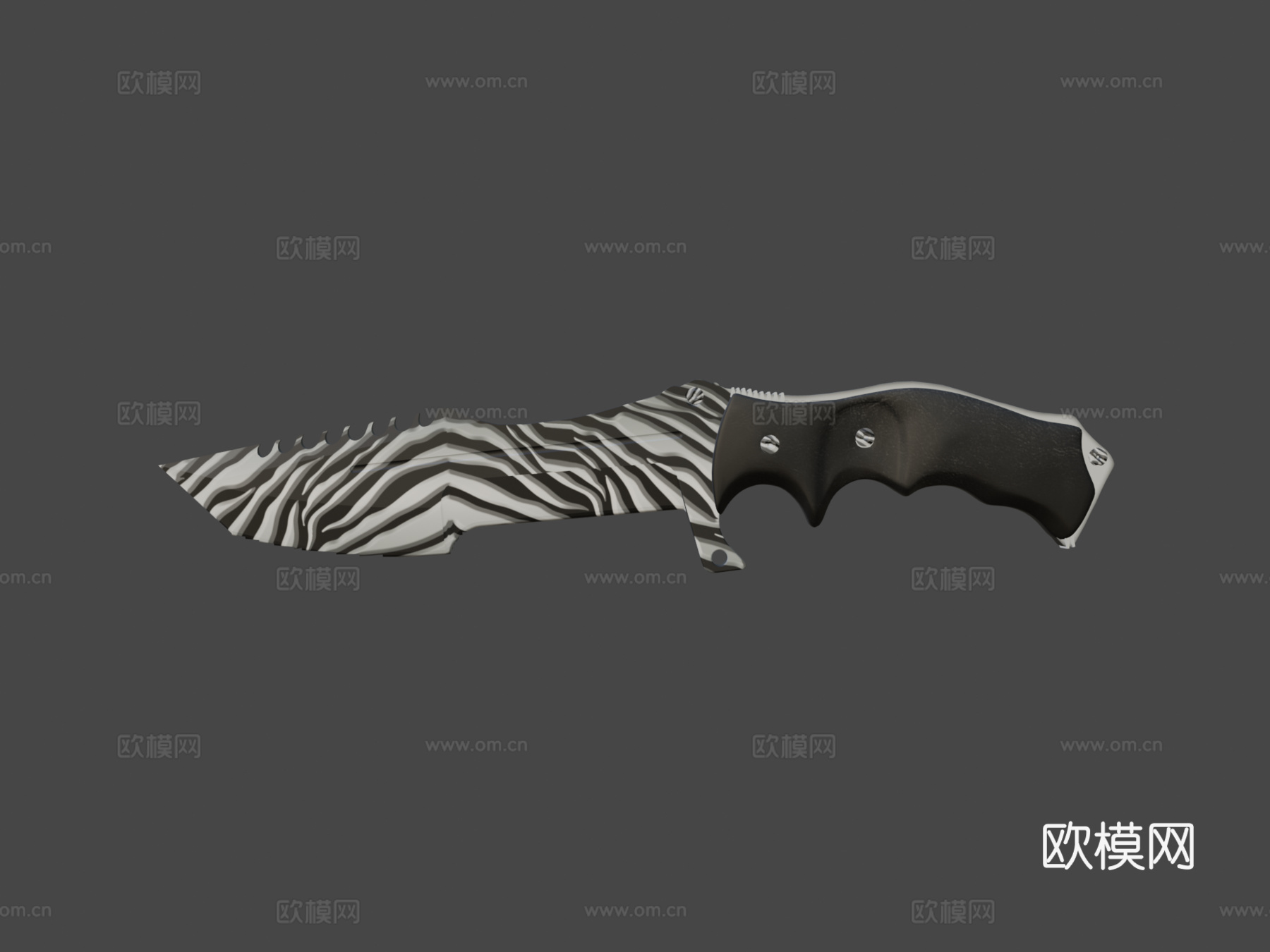 猎人刀擦伤银3d模型下载（渲染图8）