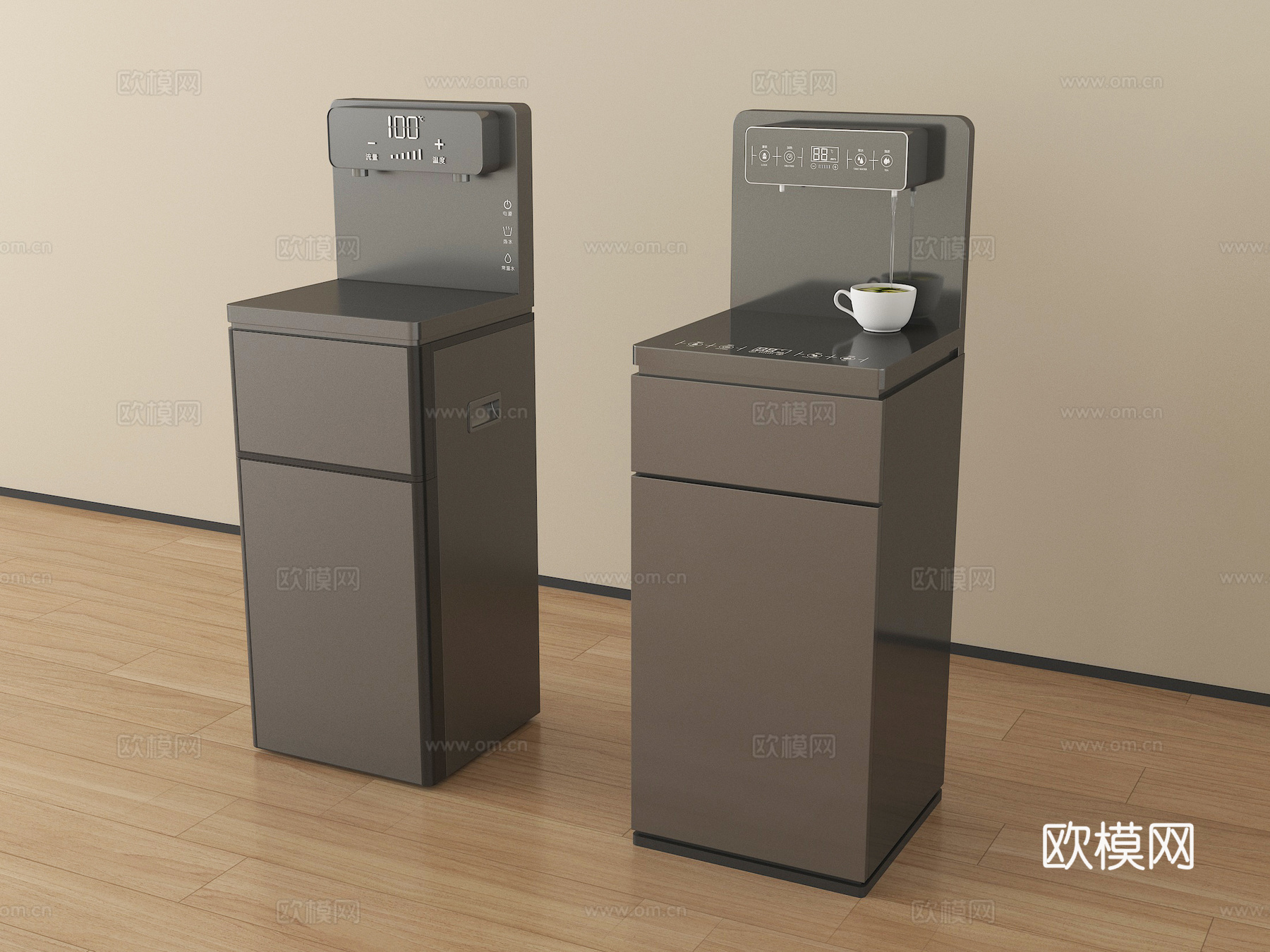 现代饮水机 直饮机 立式饮水机su模型