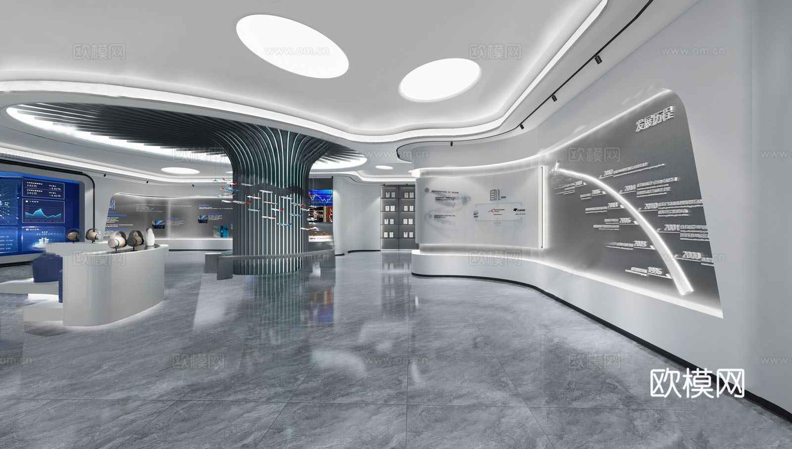 现代科技展厅  企业文化展厅su模型