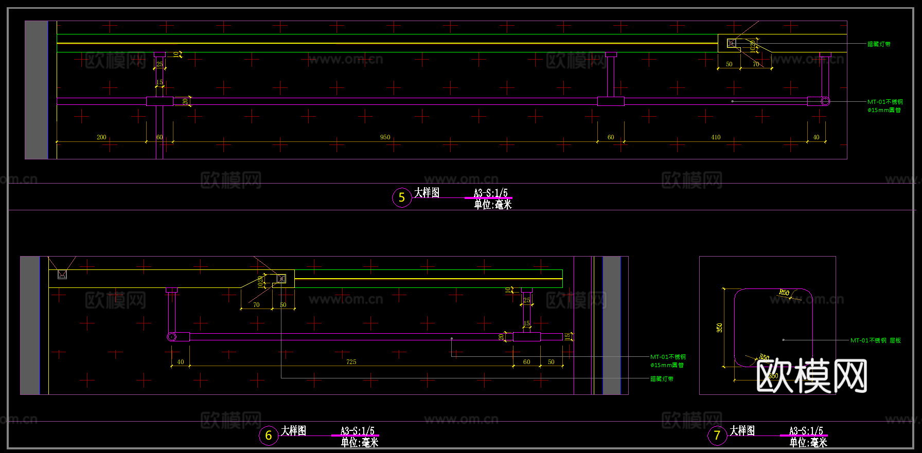 衣帽间平立面图 敞开式衣柜 现代衣帽间  衣柜节点cad施工图