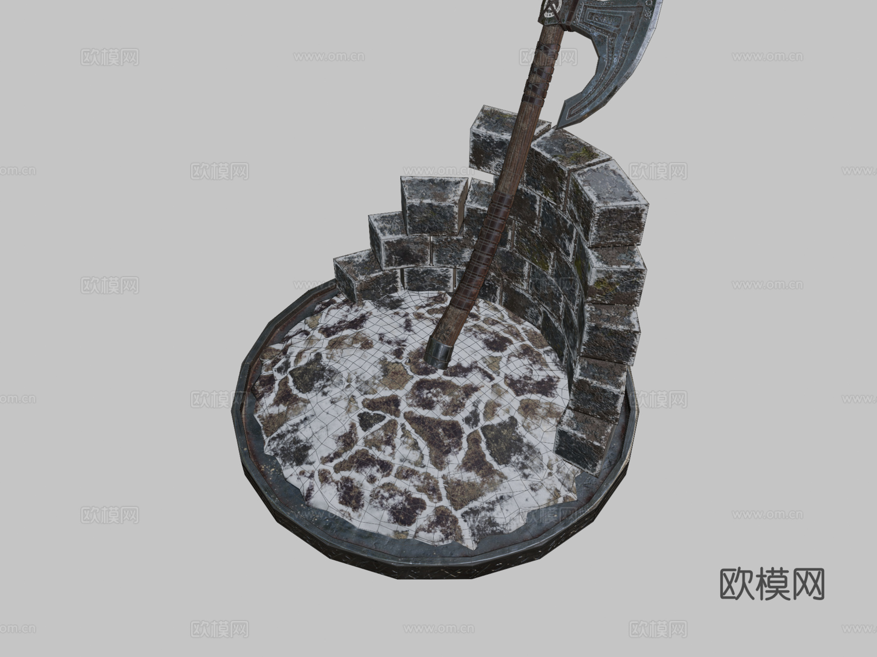 维京战斧3d模型下载（渲染图2）