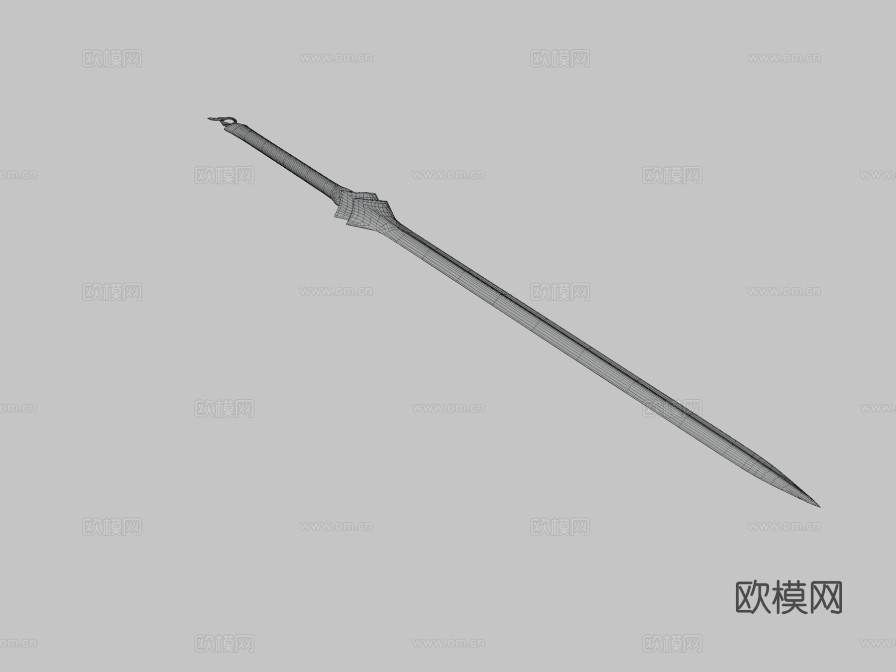 剑.低多边形3d模型下载（渲染图3）