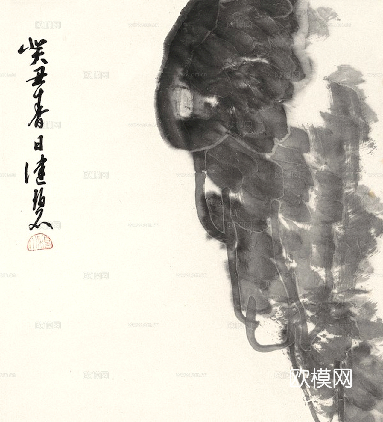 中式新中式挂画壁画水墨字画山水花鸟背景墙壁纸装饰画抽象画油画下载