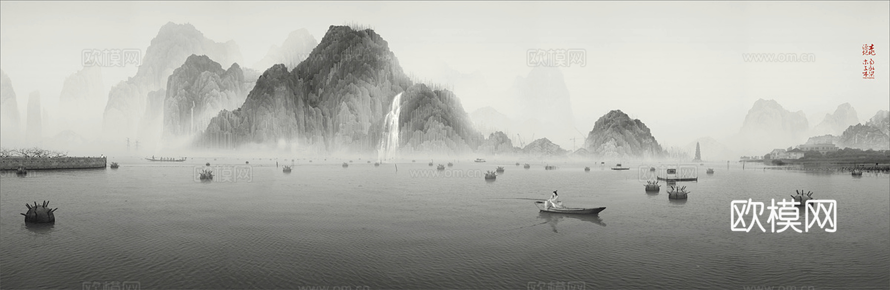 中式新中式挂画壁画字画山水花鸟背景墙壁纸装饰画抽象画油画下载