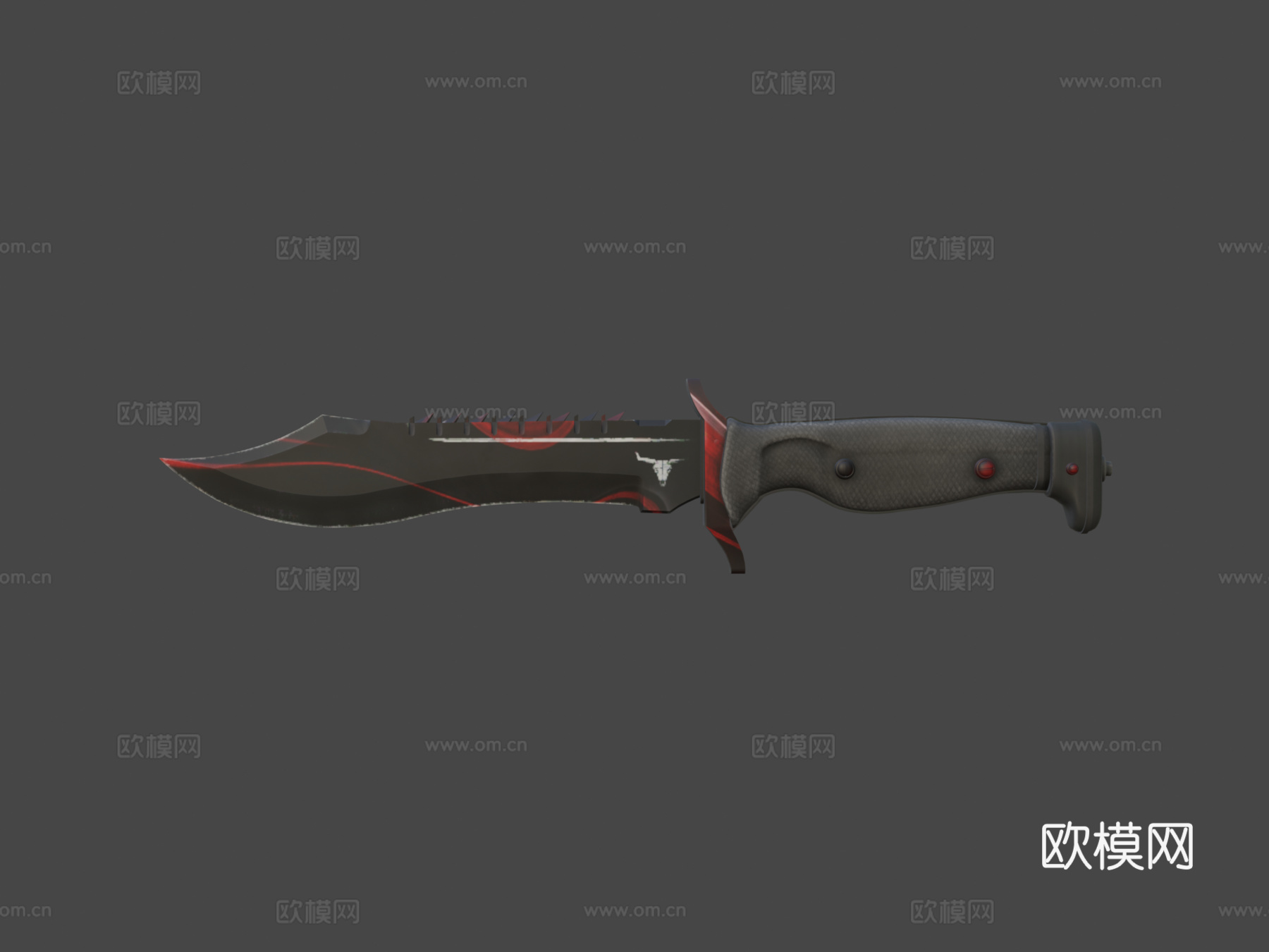 鲍伊猎刀苏格兰纹3号3d模型下载（渲染图7）