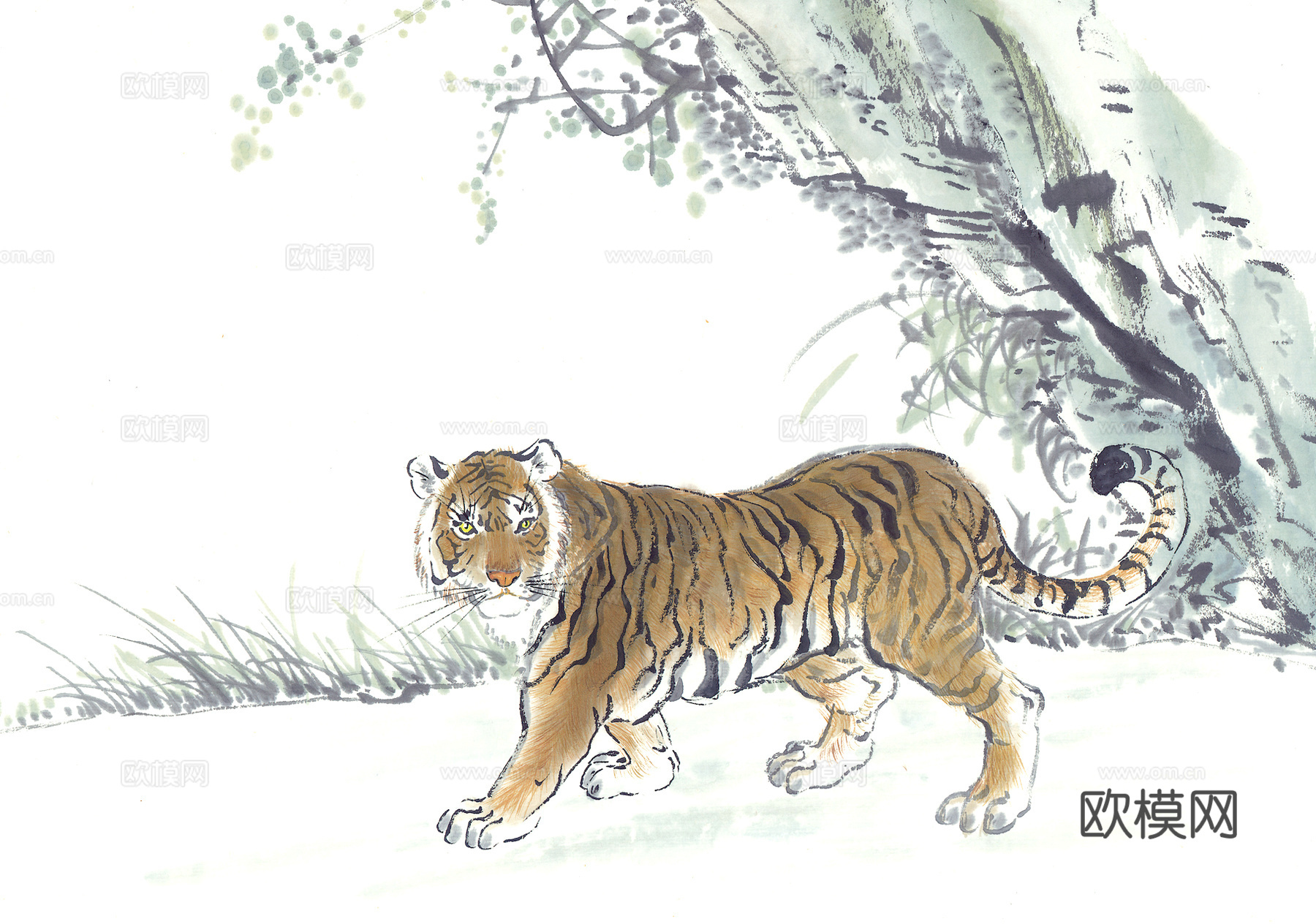 中式新中式挂画壁画字画山水花鸟背景墙壁纸装饰画抽象画油画下载