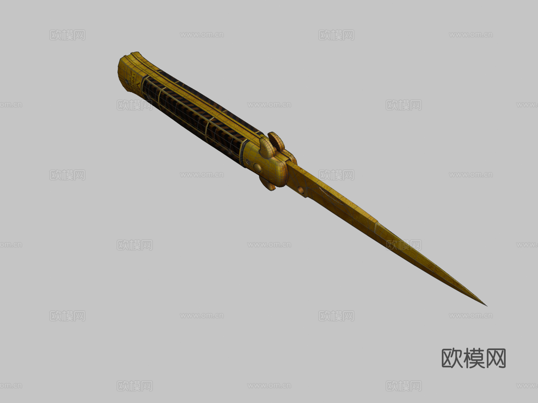 细金短剑3d模型下载（渲染图2）