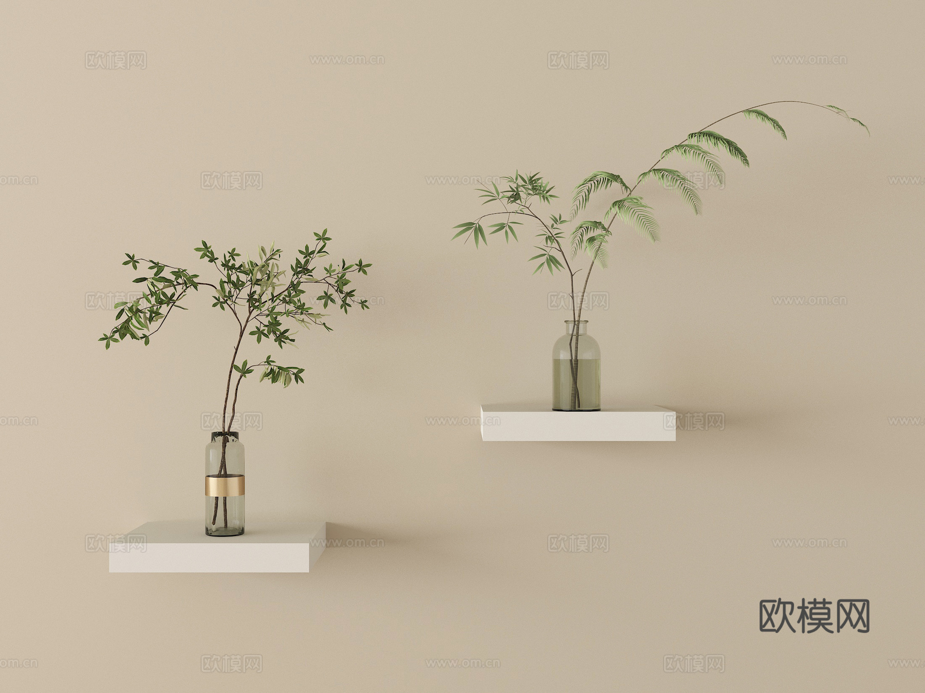 现代花瓶 绿植 盆栽 摆件su模型