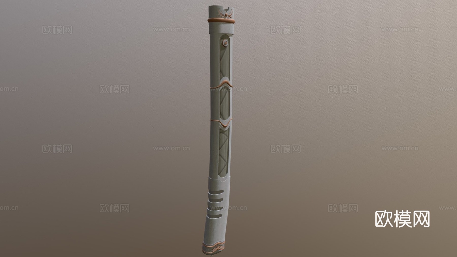 弯曲军刀柄3d模型下载（渲染图1）