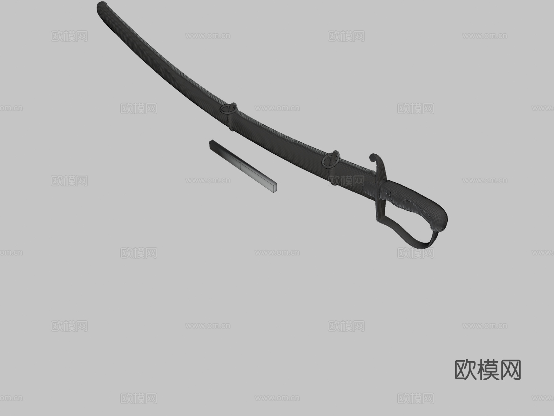 式轻骑兵军刀骑兵款3d模型下载（渲染图3）