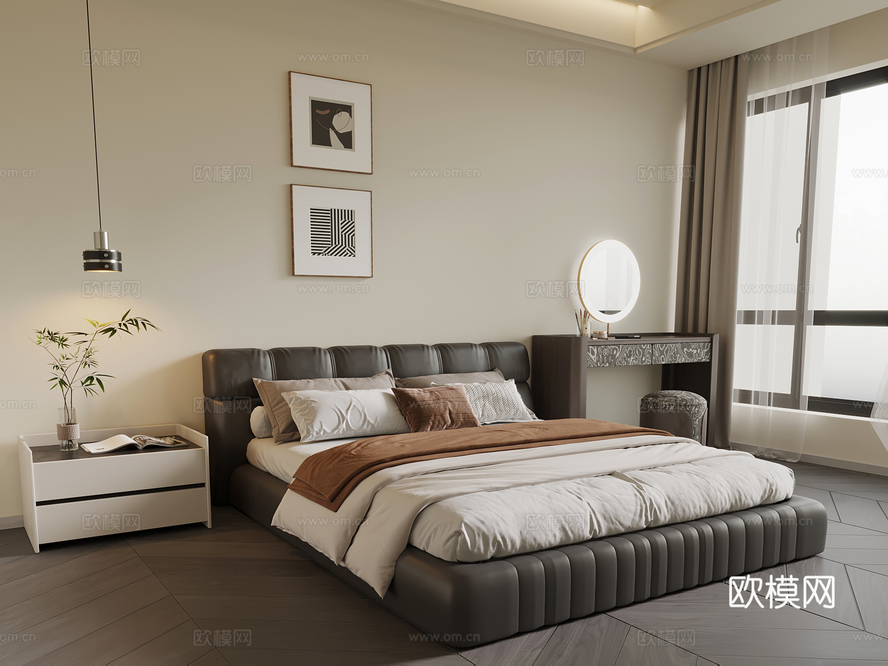 意式卧室su模型