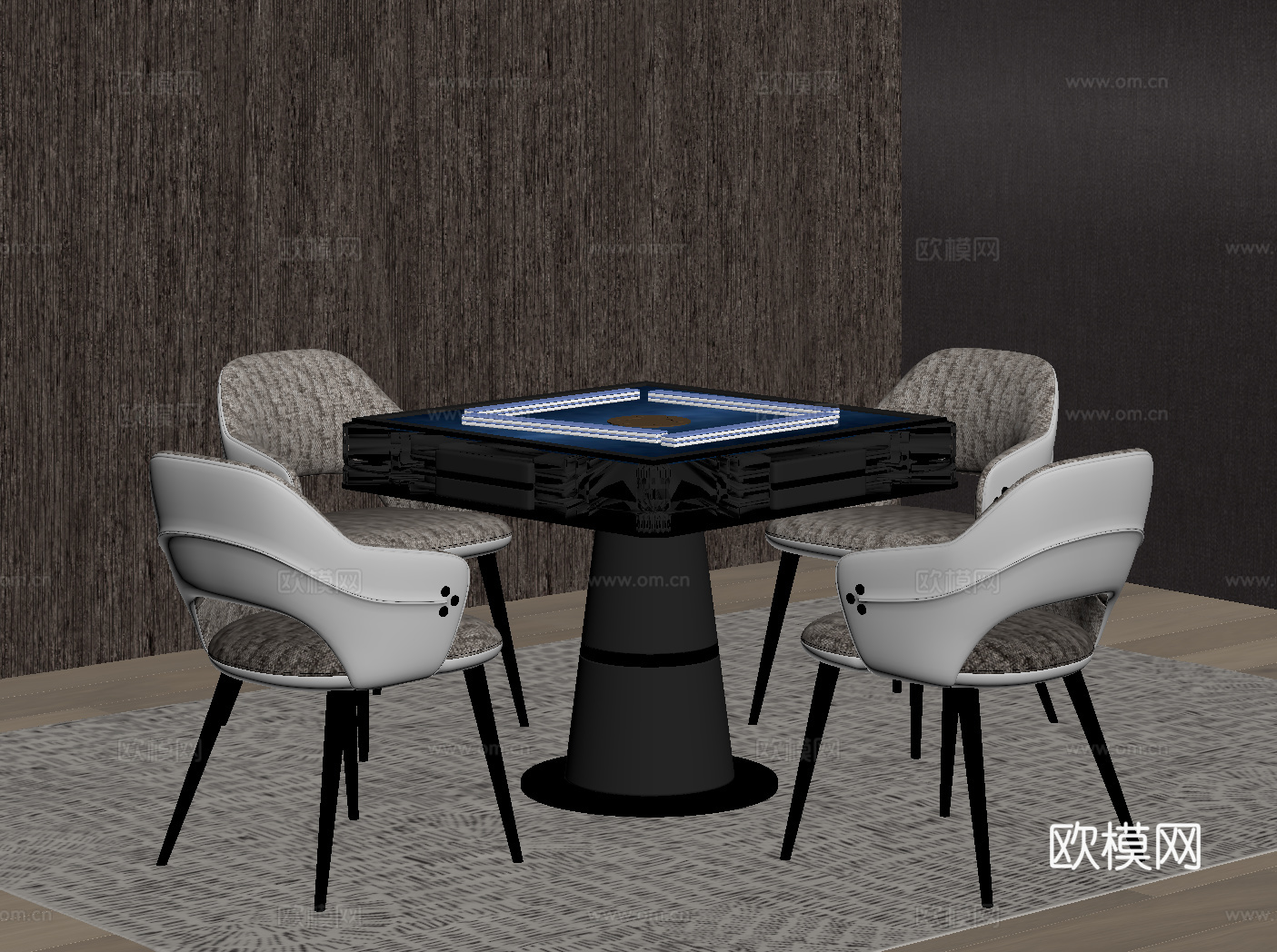 现代麻将桌su模型