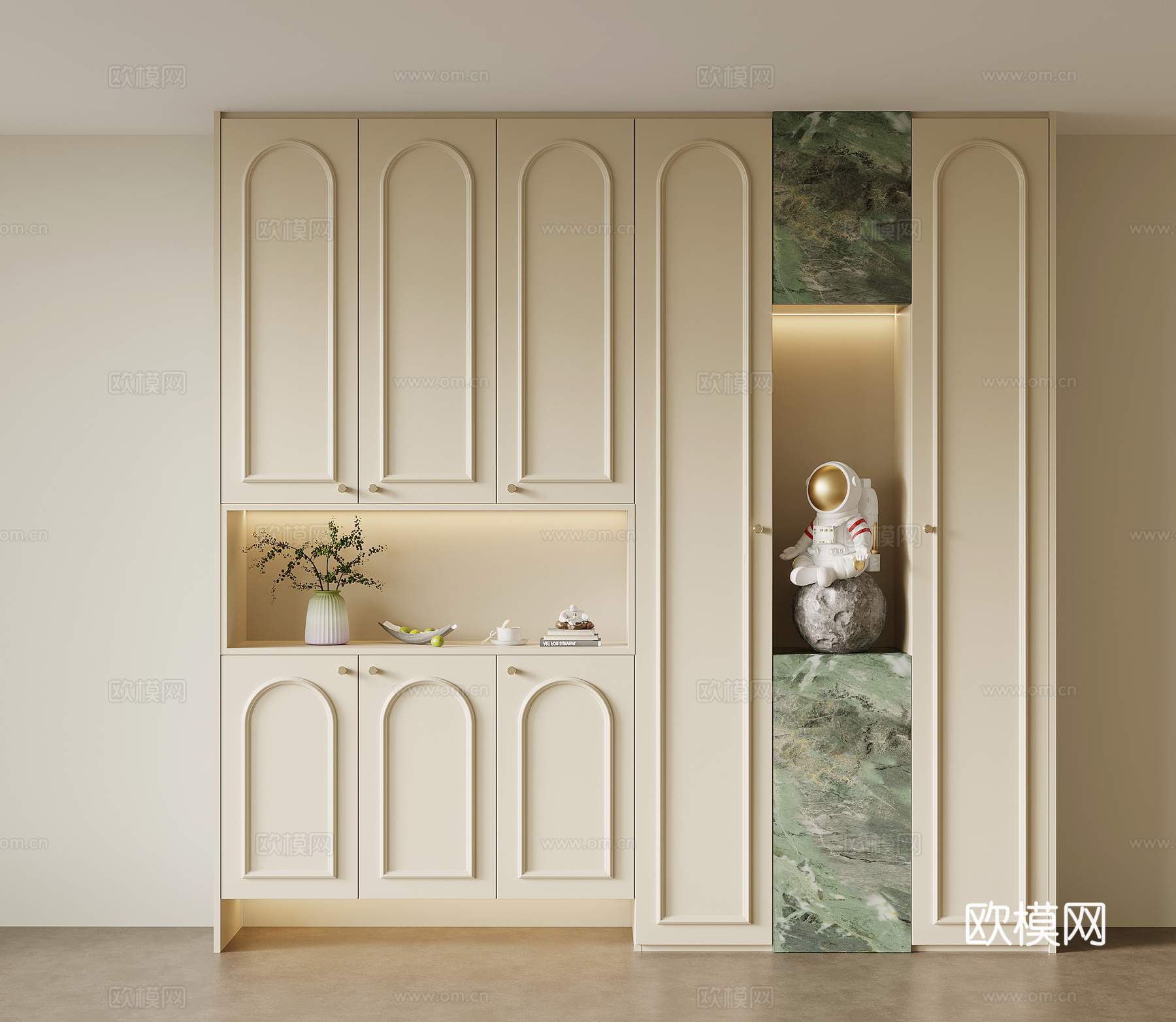 法式奶油风鞋柜 入户鞋柜3d模型下载