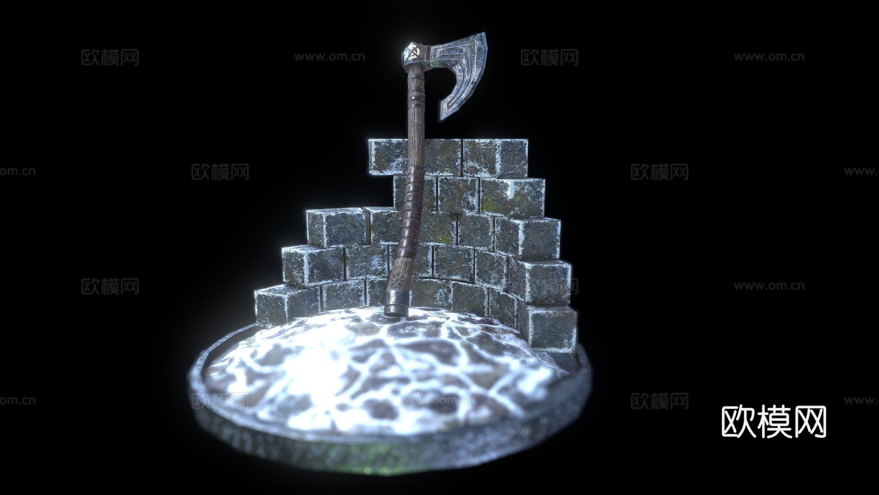 维京战斧3d模型下载（渲染图1）