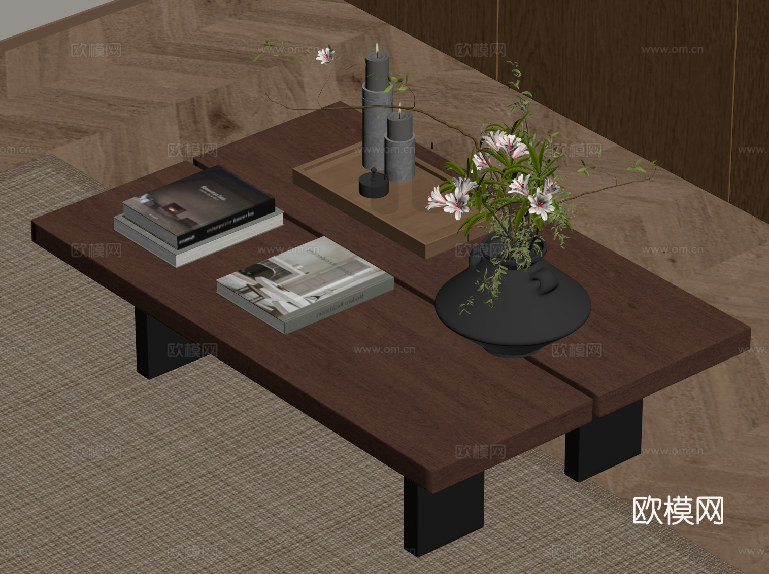 中古风茶几su模型