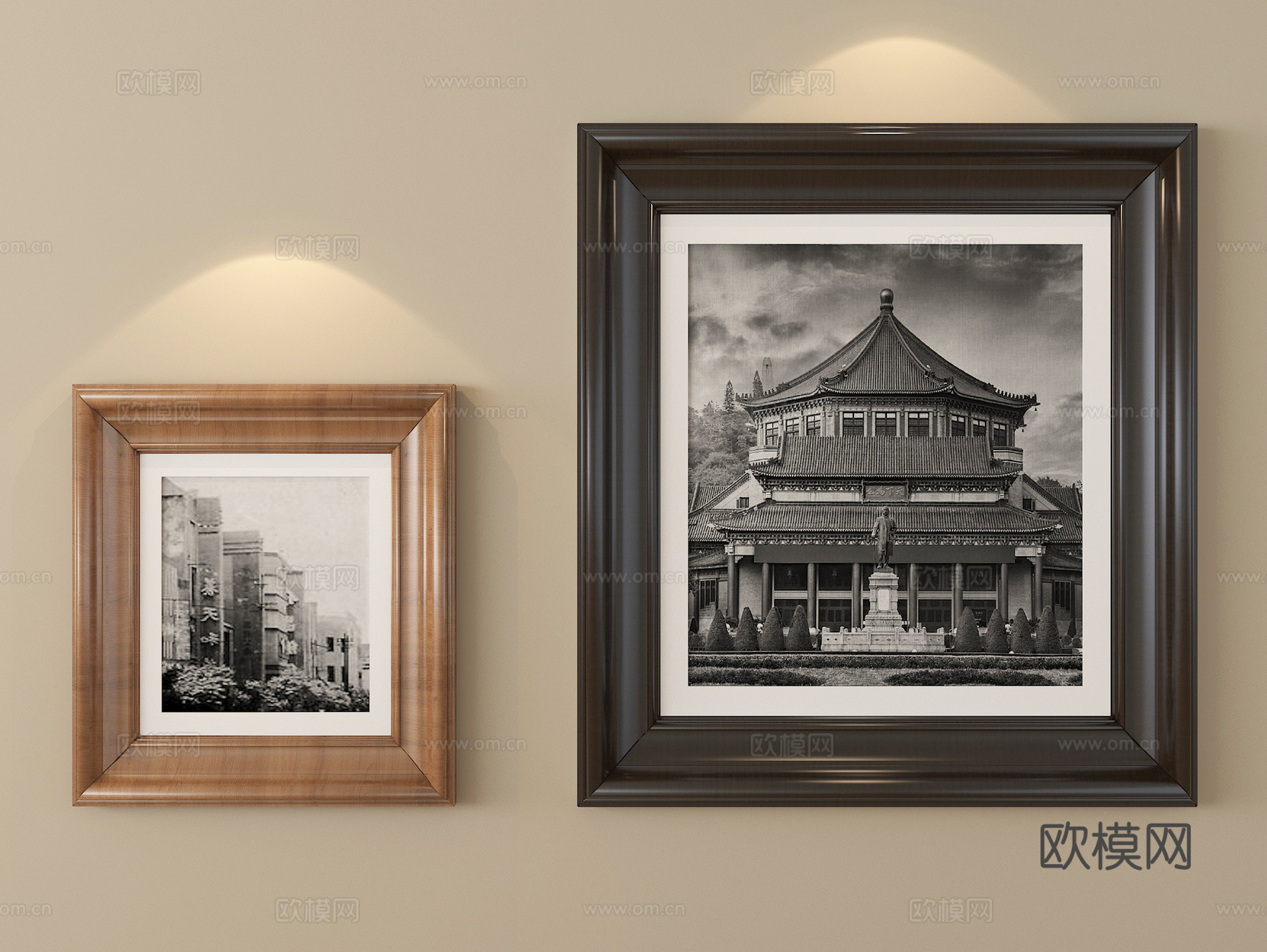 法式中古风挂画 装饰挂画su模型