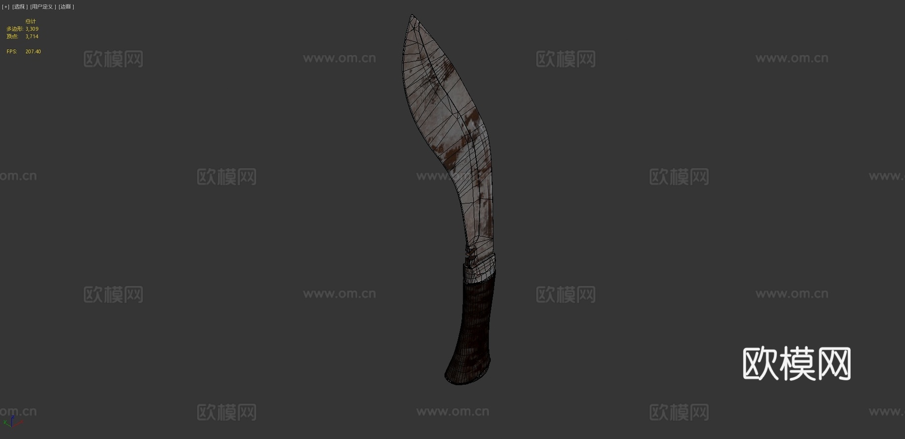 库克力弯刀3d模型下载（渲染图4）