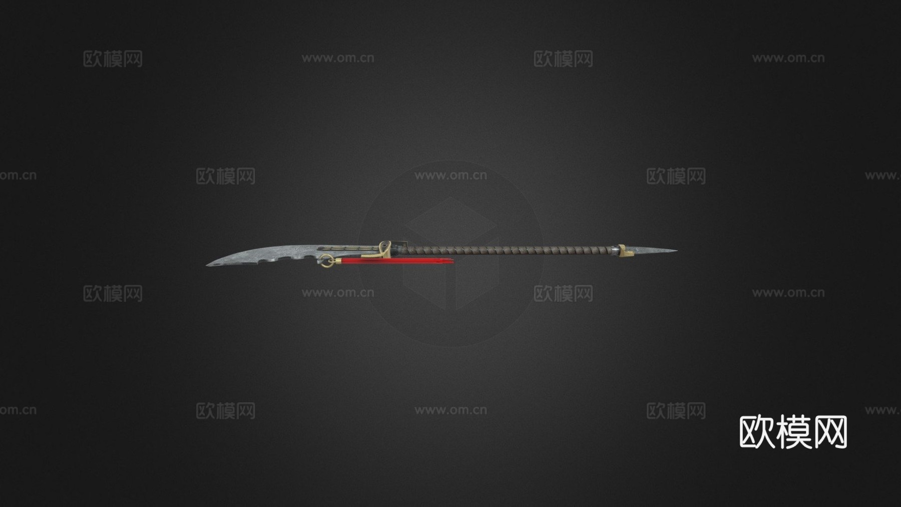 关刀2低模3d模型下载（渲染图1）
