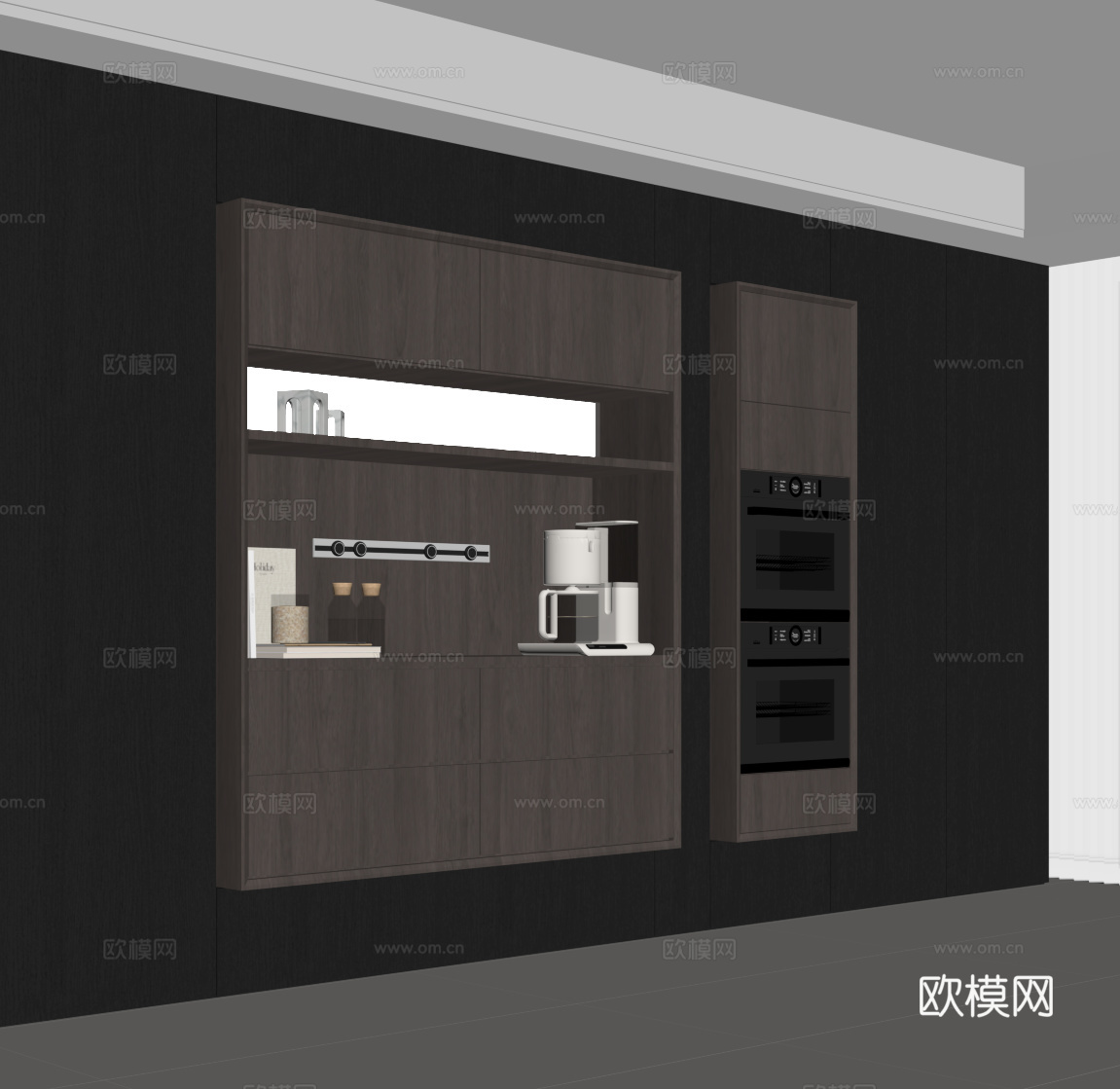 意式餐边柜 壁柜su模型