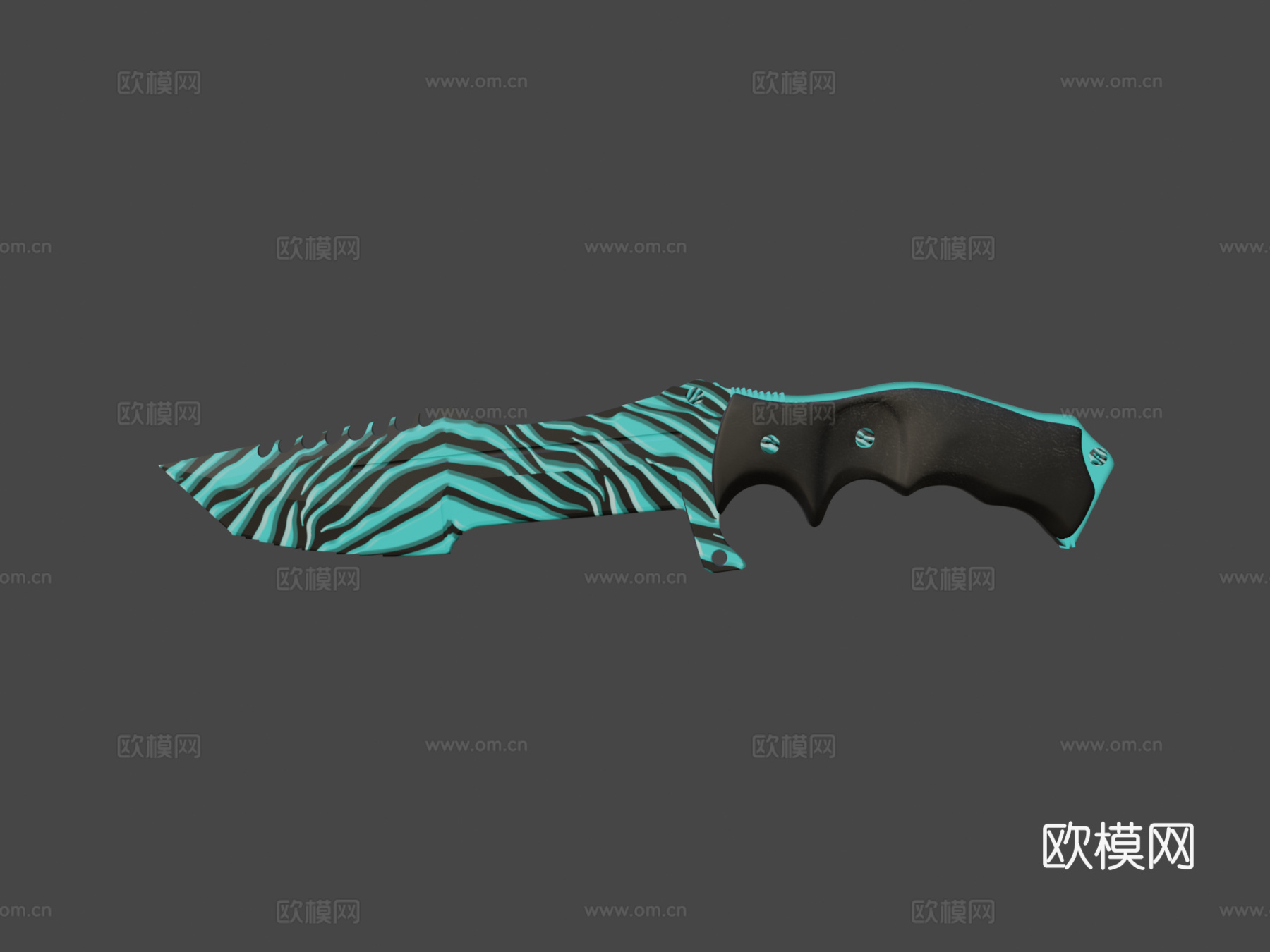 猎人刀擦伤浅蓝3d模型下载（渲染图7）