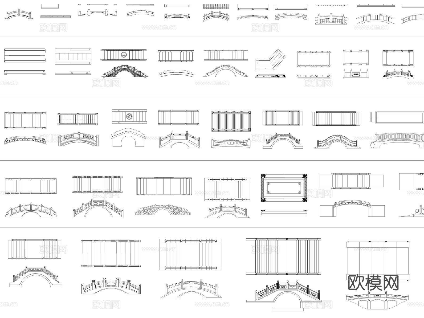 2026年最新景观桥石桥拱桥CAD图库cad施工图