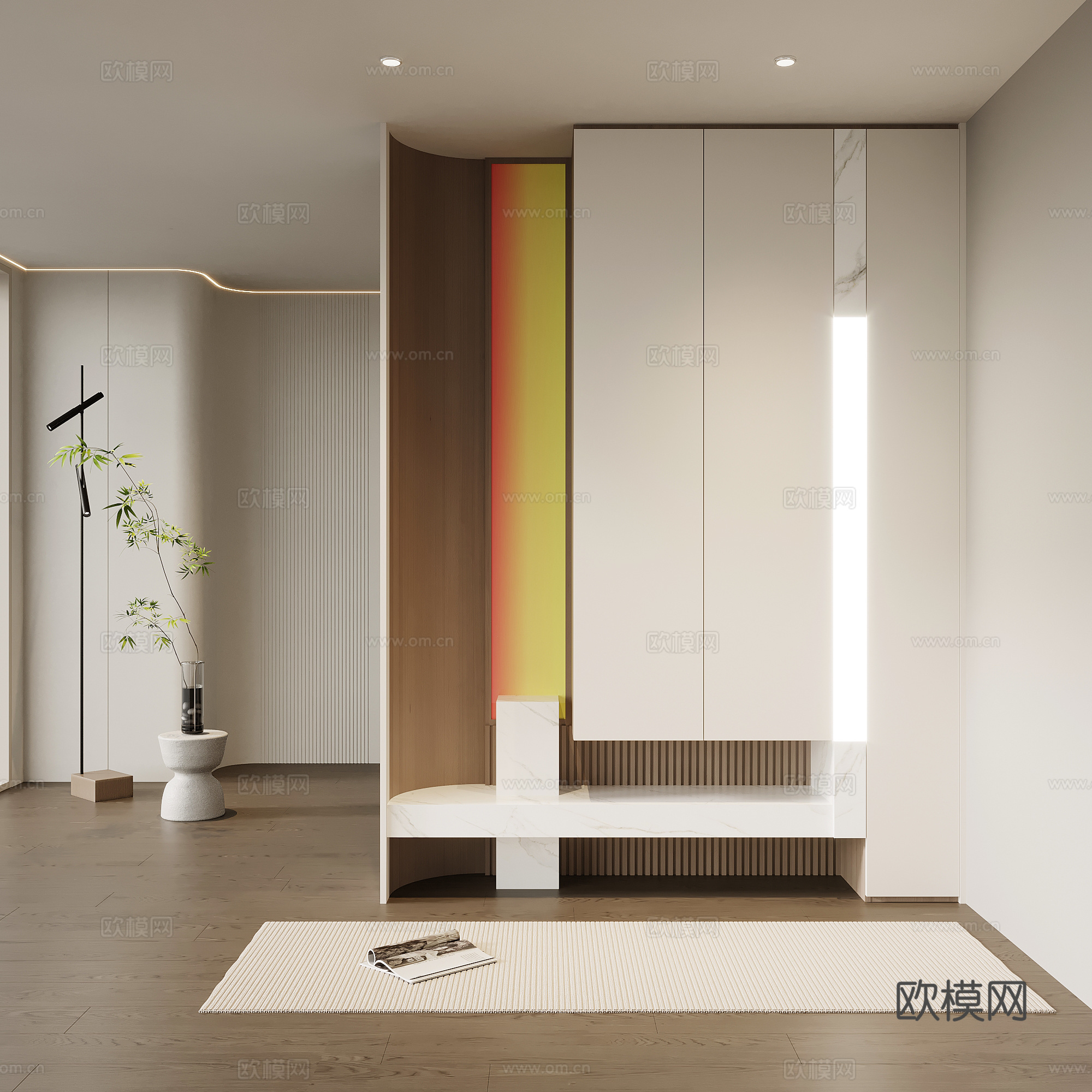 现代鞋柜 玄关鞋柜su模型