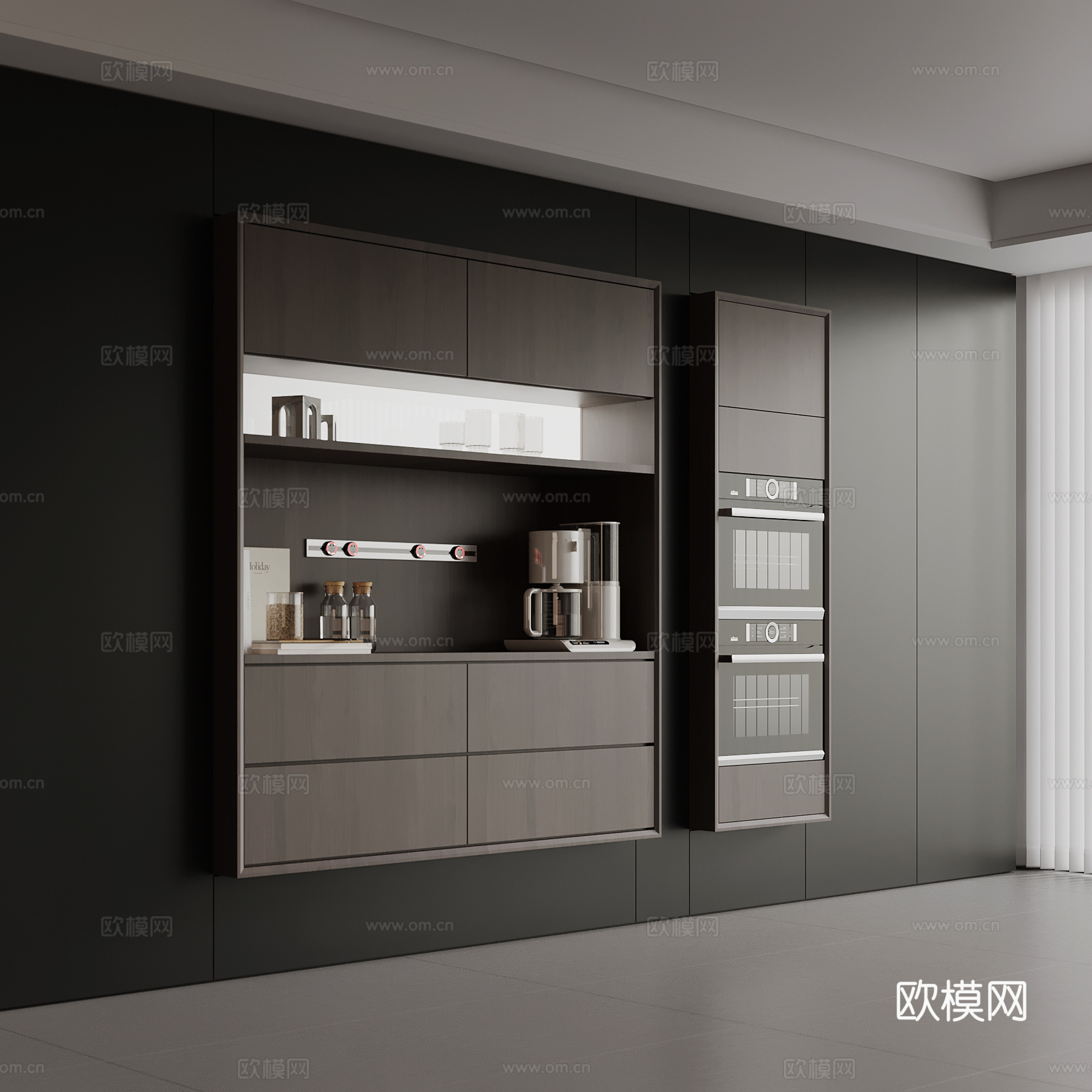 意式餐边柜 壁柜su模型