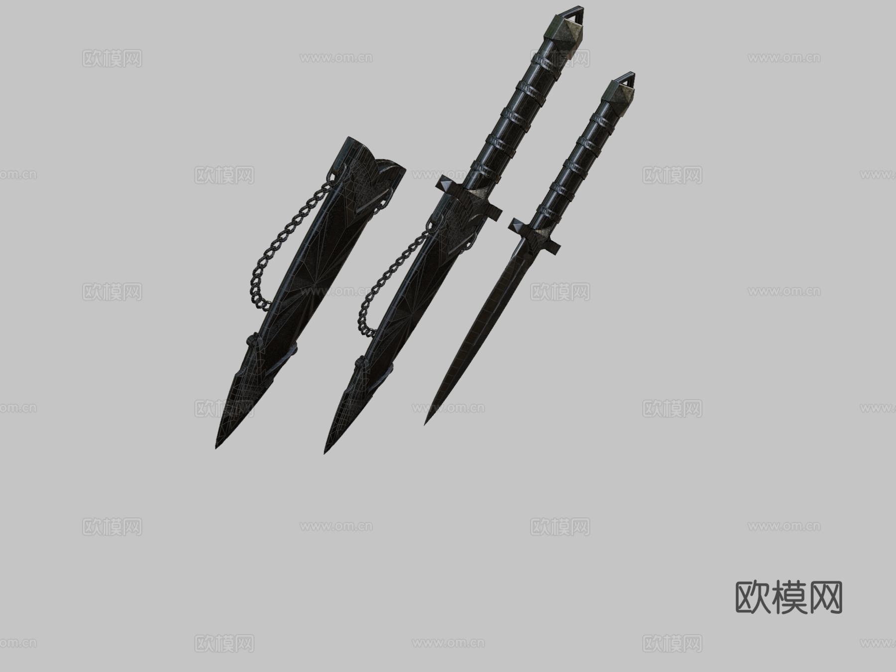 刺客匕首3d模型下载（渲染图2）