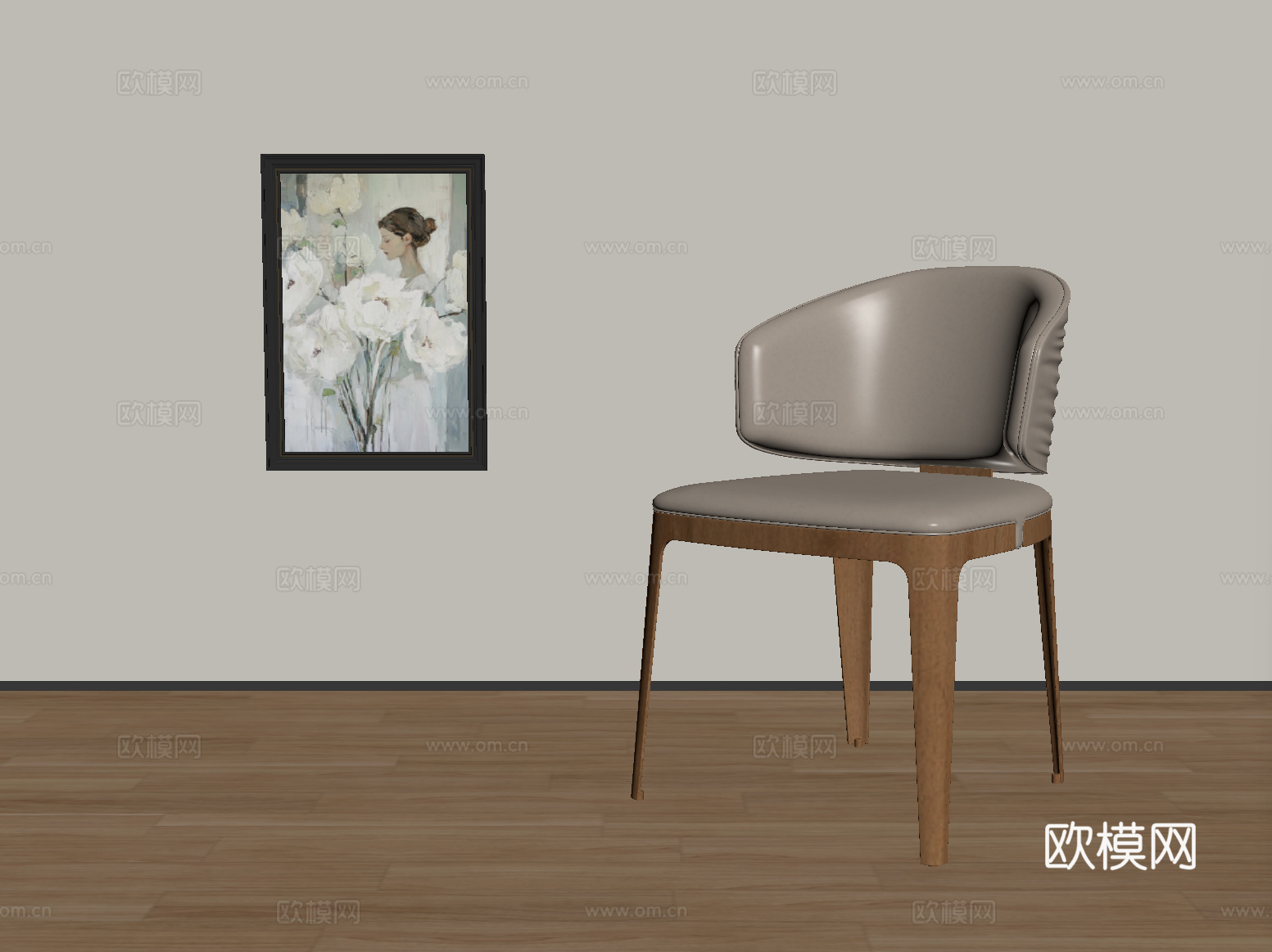 现代休闲椅 单椅 餐椅su模型